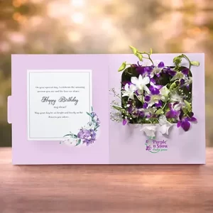 Orchid Birthday Greeting Flower Box-1