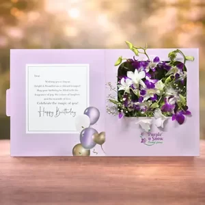 Orchid Birthday Greeting Flower Box-2