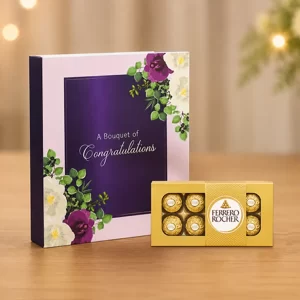 Orchid Congratulations Wishes Box with Chocolate Combo