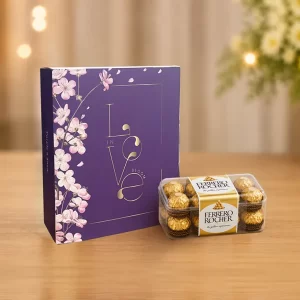Orchid Love Anniversary Box with Chocolate Combo