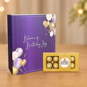 Orchid Birthday Greeting Flower Box-2 with Chocolate Combo